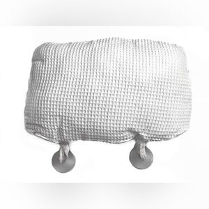 Bath Tub White Waffle Textured Pillow